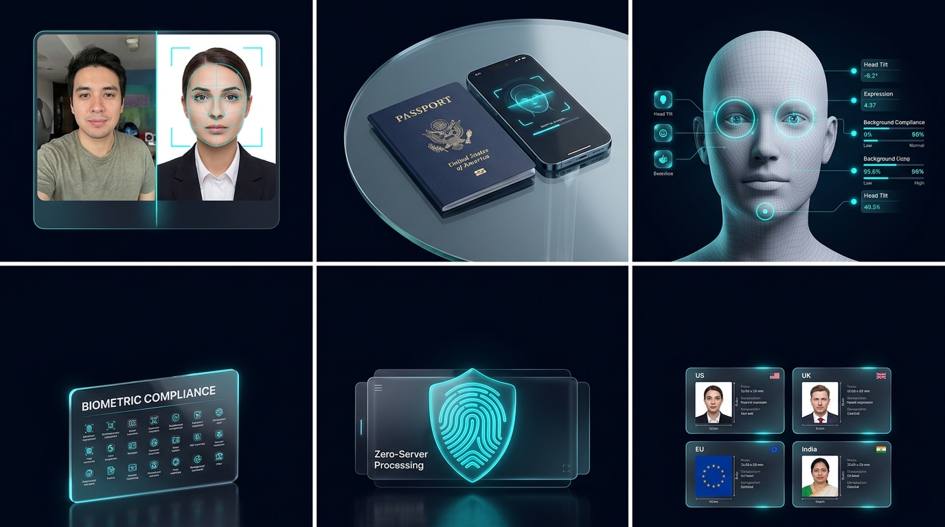 ID photo comparison showing official 2x2 inch passport photo formatting on img.ubify