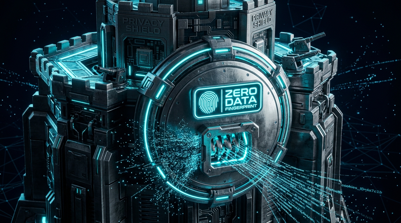 Metallic fortress with shredder slot and zero data fingerprint badge on img.ubify