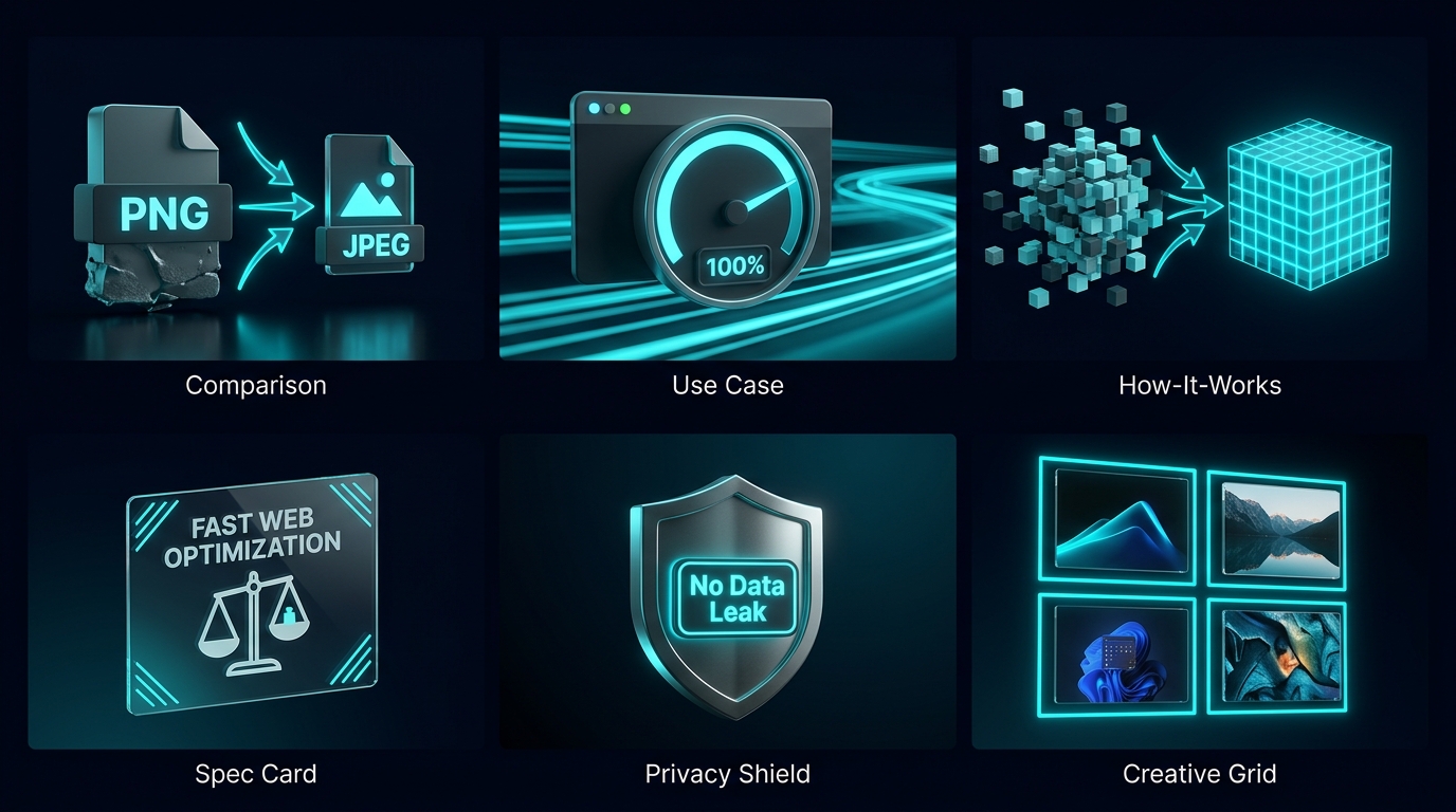 PNG to JPG conversion tool showing 80% weight loss for web performance on img.ubify