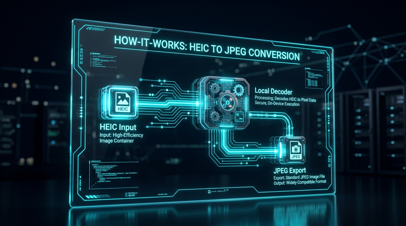 Three-stage neural processing pipeline showing how img.ubify works locally