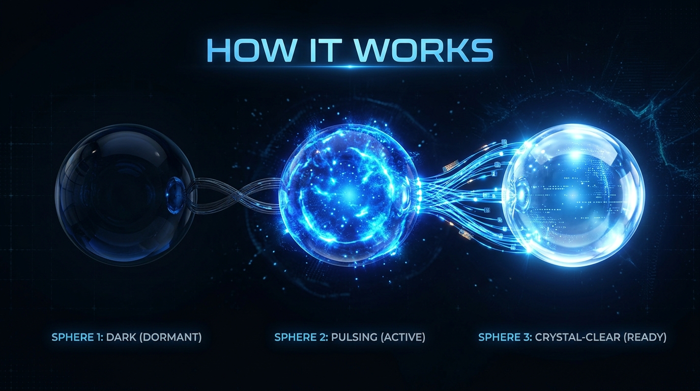Three-stage neural processing pipeline showing how img.ubify works locally