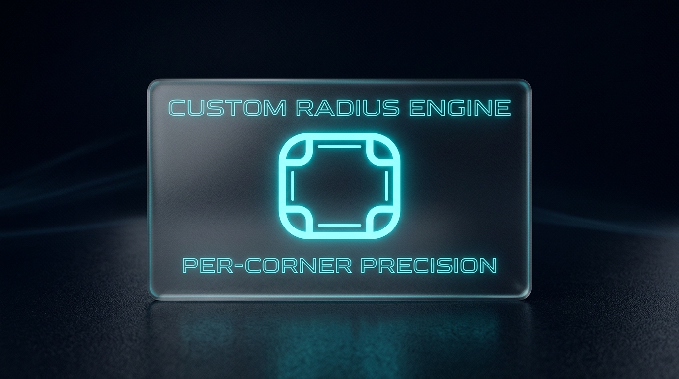 Round Corners โ img.ubify Custom radius engine specification card for round corners tool on img.ubify