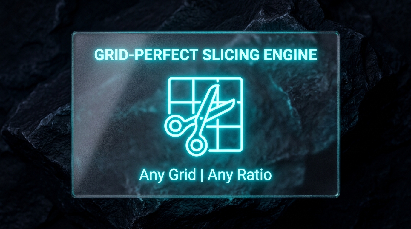 Grid-perfect slicing engine specification card on img.ubify