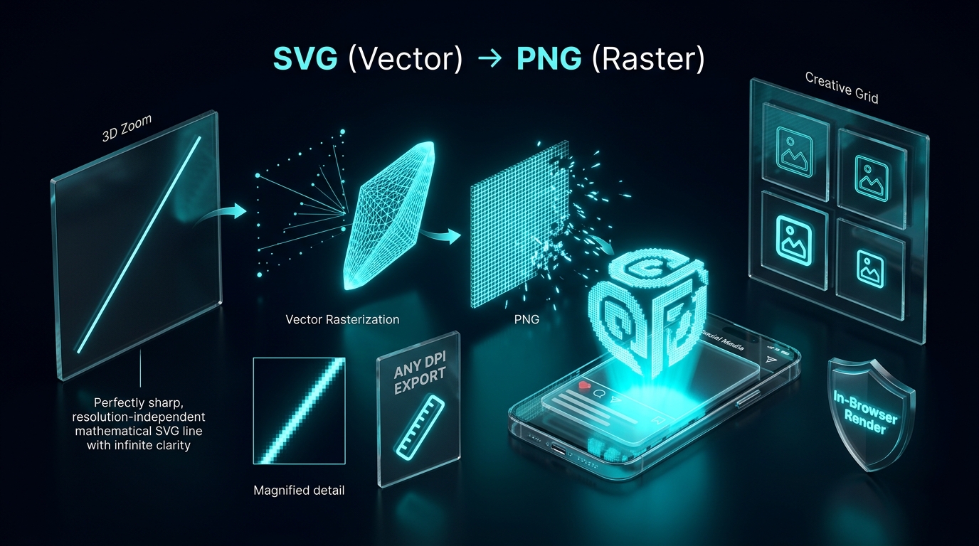 SVG to PNG format comparison showing scalability results