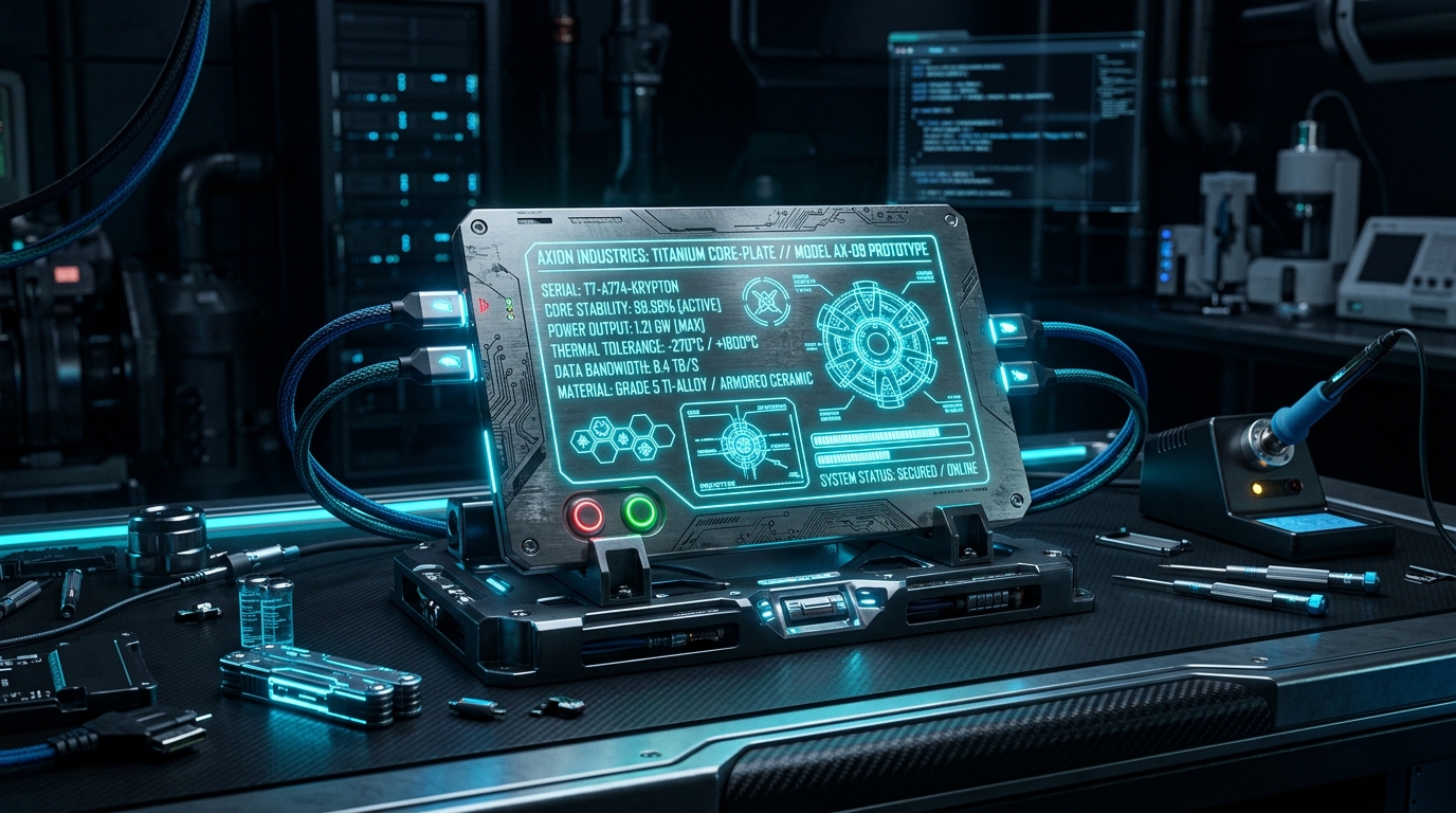 Technical specification plate showing Elite Zero-Server WASM architecture on img.ubify